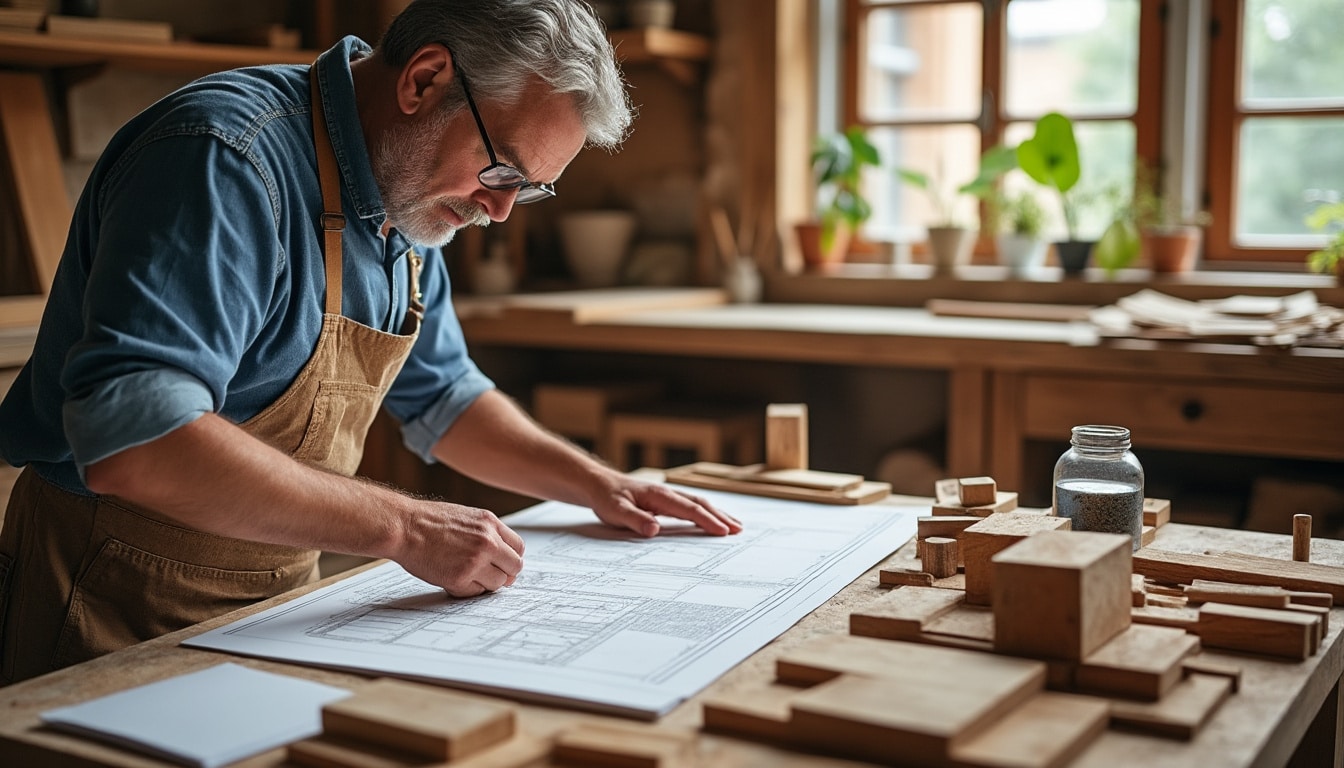 Illustration: Comprendre l’importance d’un plan dans la création d’un meuble en bois